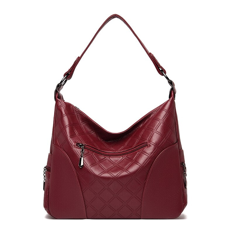 High Quality PU Leather Ladies Shoulder Bag Rhombus Pattern Stitching Designer Brand Messenger Bag Ladies Soft Handbag New