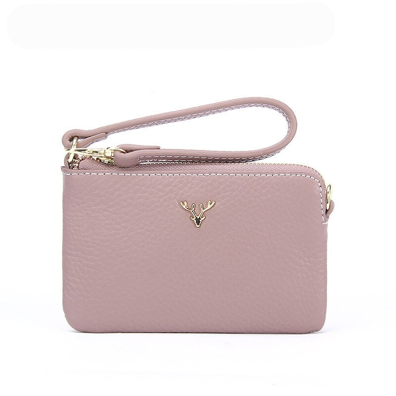 Genuine Leather Women Wallets and Coin Purses Fashion Zipper Credit Card Holder Wallet Short Ladies Designer Change Purse