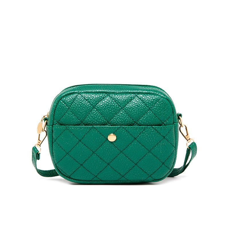 Embroidery Rhombus Small Square Bag Caviar Phone Bag Fashion Popular Frosted Texture Shoulder Crossbody Bag