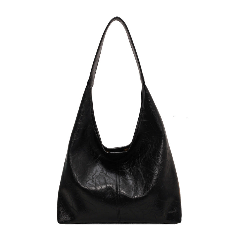 Soft PU Leather Quality Underarm Bag Vintage Wine Red Ladies Shoulder Bag Commuter Large Handbag Bolso Mujer Women's Tote Bag