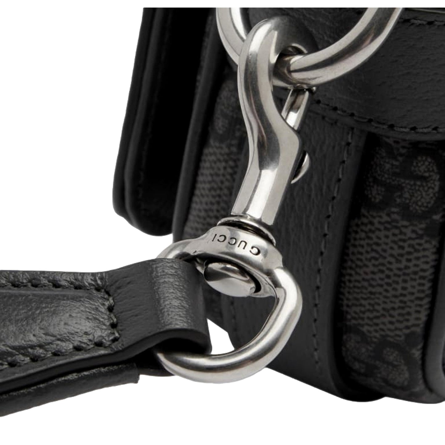 Gucci Ophidia Super Mini GG Supreme Canvas Shoulder Bag Gray Black