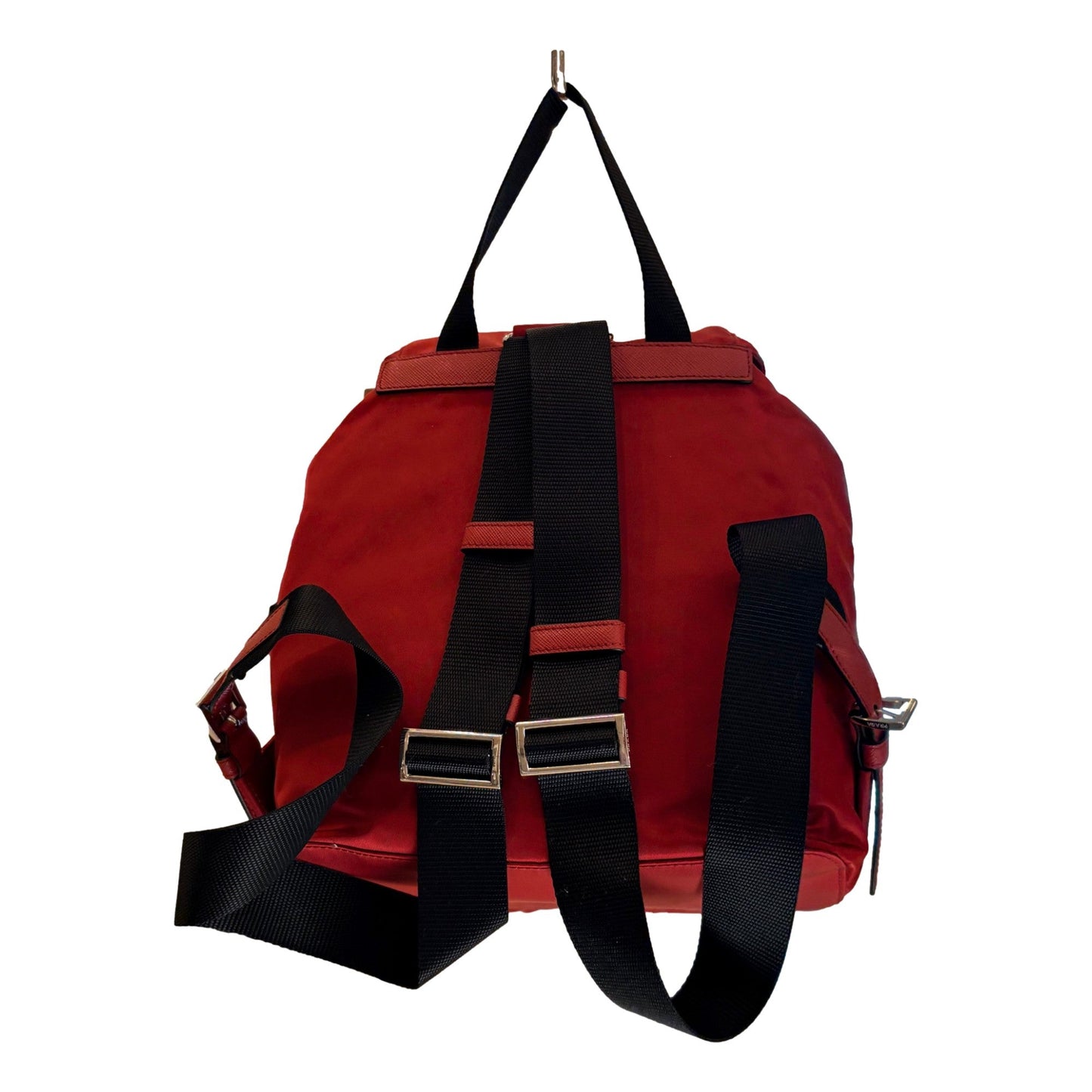 Prada Re-Edition Re-Nylon Drawstring Backpack Fuoco Burgundy Red Medium Womens