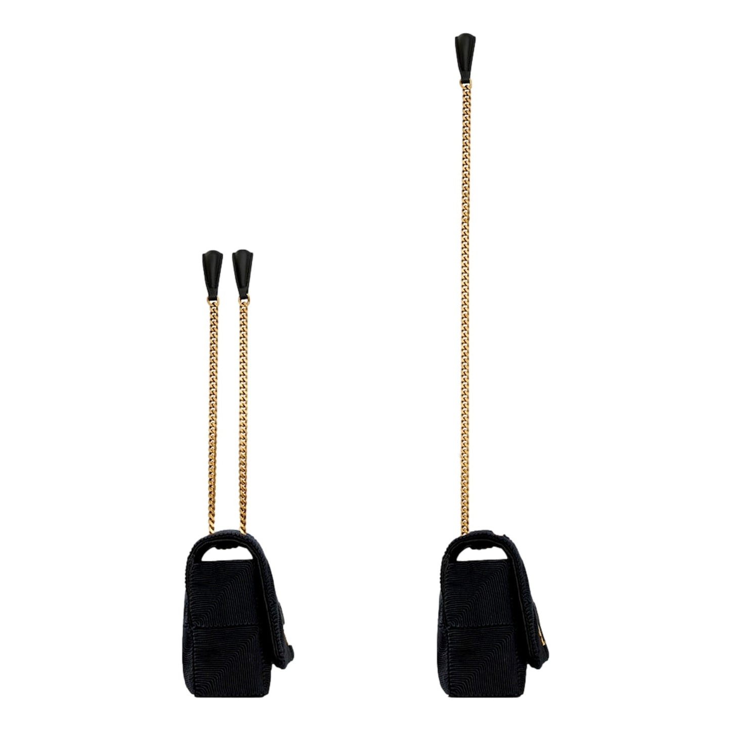 Saint Laurent Jamie YSL Satin Textured Chain Strap Small Crossbody Flap Bag