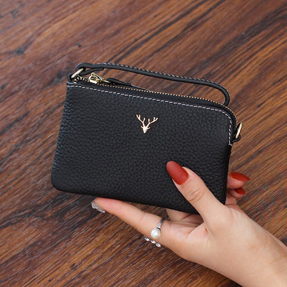 Genuine Leather Women Wallets and Coin Purses Fashion Zipper Credit Card Holder Wallet Short Ladies Designer Change Purse
