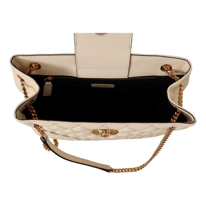 Versace Quilted Ivory La Medusa Chain Strap Tote Bag