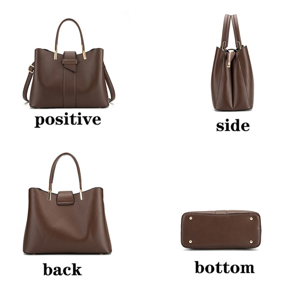 Fashion Women's PU Leather Messenger Bag Solid Color Simple Ladies Shoulder Bags Casual Retro Large Capacity Elegant Handbags