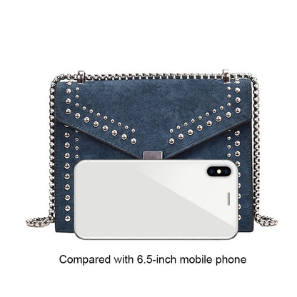 Scrub Leather Brand Designer Shoulder Simple Bags For Women Chain Rivet Luxury Crossbody Bag Female Fashion Small Handbags