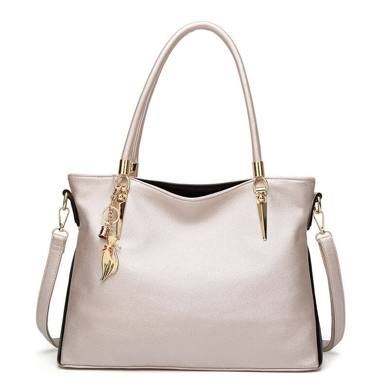 FUNMARDI Luxury Handbags PU Leather Women Bags Designer Brand Top-Handle Bag High Capacity Lady Shoulder Bag Crossbody Bags