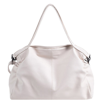 Women's Single-Shoulder Soft PU Korean Style Crossbody Bag - Large Capacity Solid Color Commuter Purse
