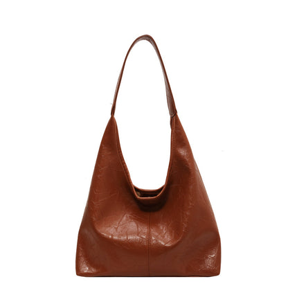 Soft PU Leather Quality Underarm Bag Vintage Wine Red Ladies Shoulder Bag Commuter Large Handbag Bolso Mujer Women's Tote Bag