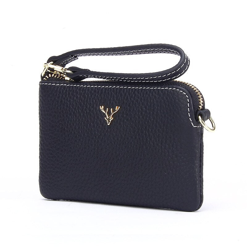 Genuine Leather Women Wallets and Coin Purses Fashion Zipper Credit Card Holder Wallet Short Ladies Designer Change Purse