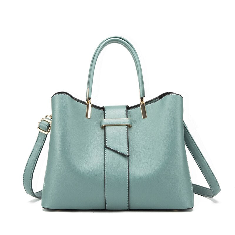 Fashion Women's PU Leather Messenger Bag Solid Color Simple Ladies Shoulder Bags Casual Retro Large Capacity Elegant Handbags