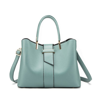 Fashion Women's PU Leather Messenger Bag Solid Color Simple Ladies Shoulder Bags Casual Retro Large Capacity Elegant Handbags