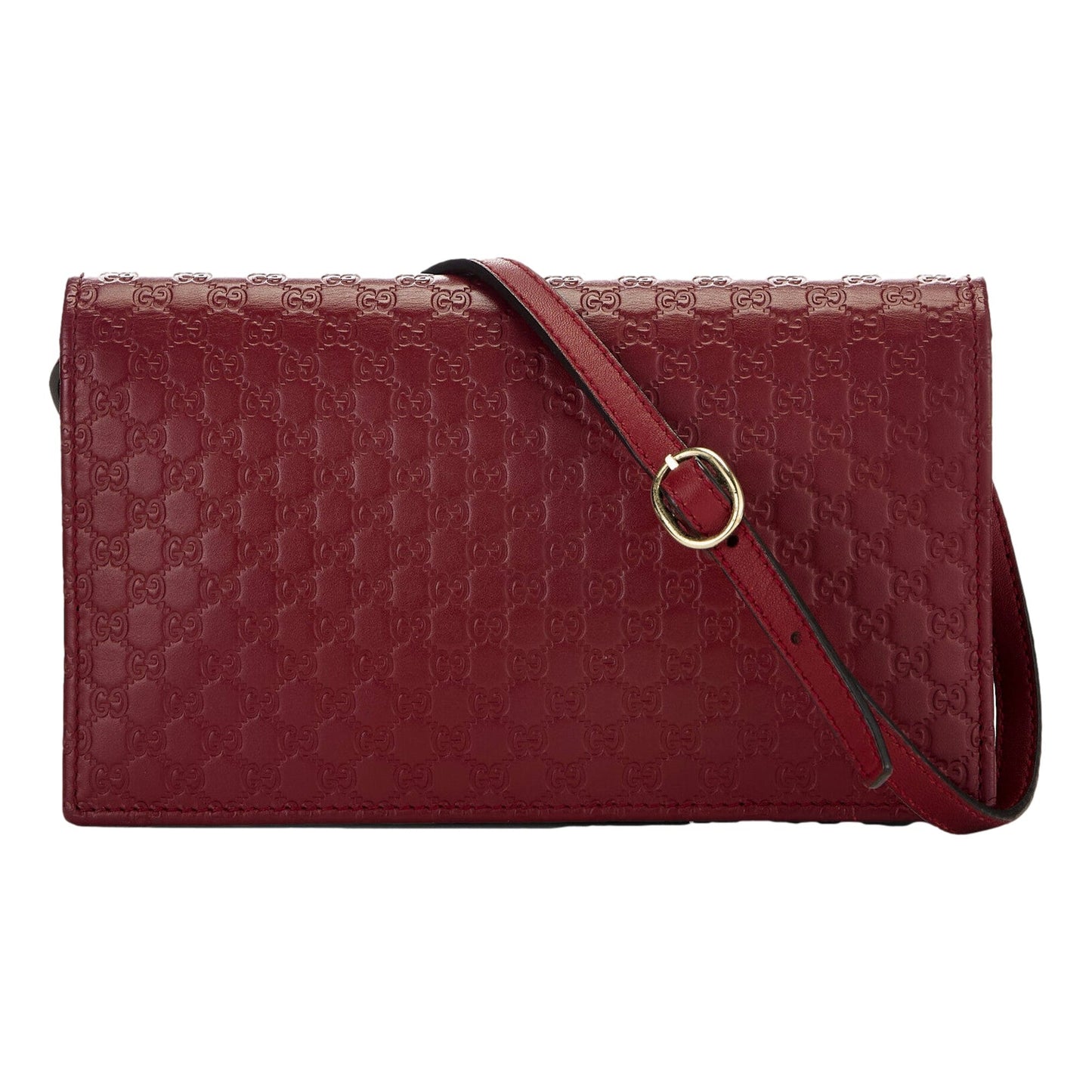 Gucci Microguccissma 'GG' Burgundy Red Womens Wallet Crossbody Handbag