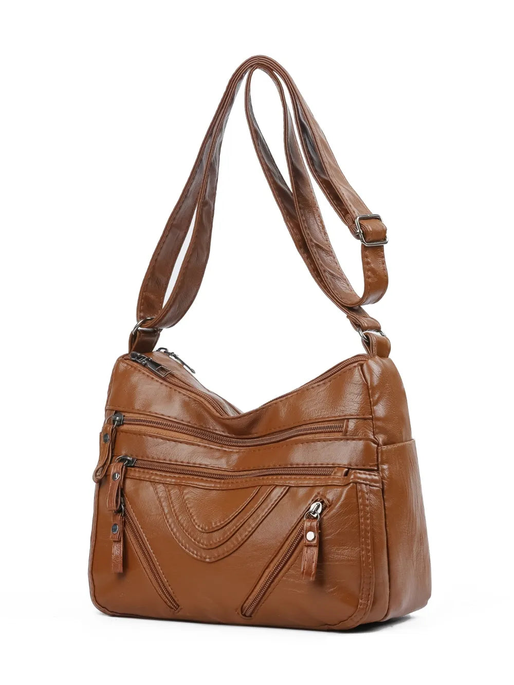 PU Multi-Compartment Crossbody Bag