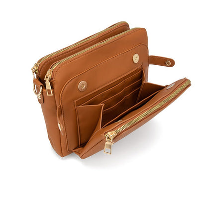 New Fashion Three Layer Leather Messenger Bag
