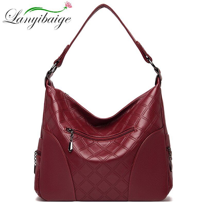 High Quality PU Leather Ladies Shoulder Bag Rhombus Pattern Stitching Designer Brand Messenger Bag Ladies Soft Handbag New