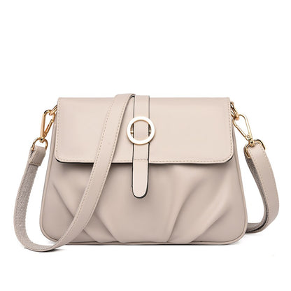 High Quality Ruched Shoulder Bag Soft Leather Luxury Handbag Women Bags Designer Crossbody Bag Female Fashion Messenger Bag