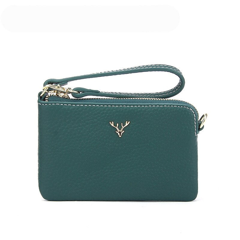 Genuine Leather Women Wallets and Coin Purses Fashion Zipper Credit Card Holder Wallet Short Ladies Designer Change Purse
