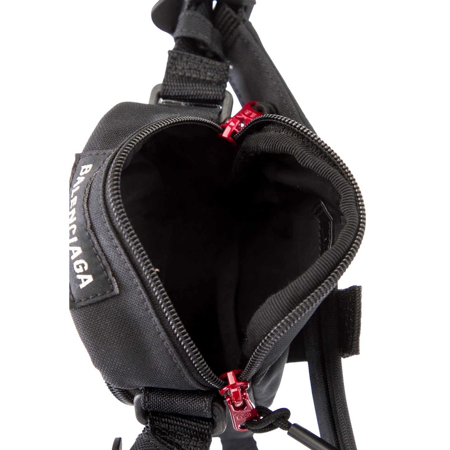 Balenciaga Nasa Logo Phone Holder Crossbody Bag Black Recycled Nylon