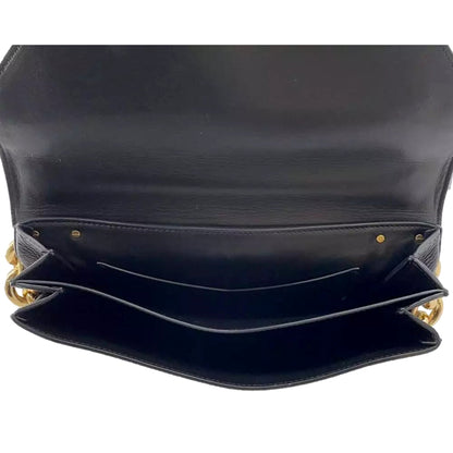 Bottega Veneta Mount Envelope Medium Shoulder Bag Leather Black and Gold