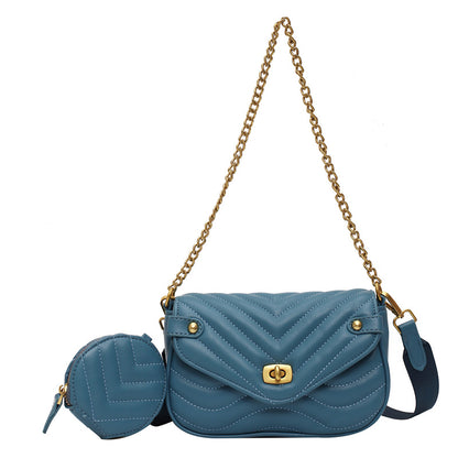 New Bag Women Diagonal Mesh Red Summer Shoulder Bag Shoulder Bag Women Small Design Sense Chain Embroidered Thread Mother Bag