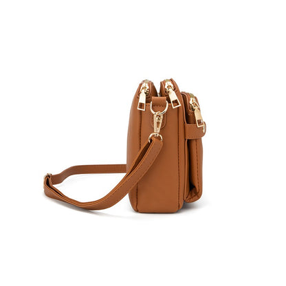 New Fashion Three Layer Leather Messenger Bag