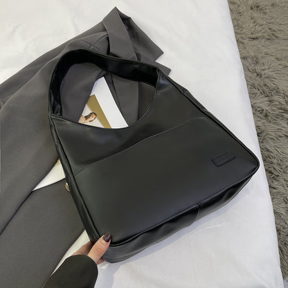 Retro Simple Bucket Bag soft PU leather tote bag large capacity fashion casual tote bags for women