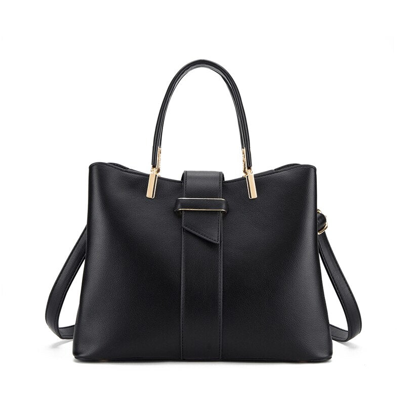 Fashion Women's PU Leather Messenger Bag Solid Color Simple Ladies Shoulder Bags Casual Retro Large Capacity Elegant Handbags