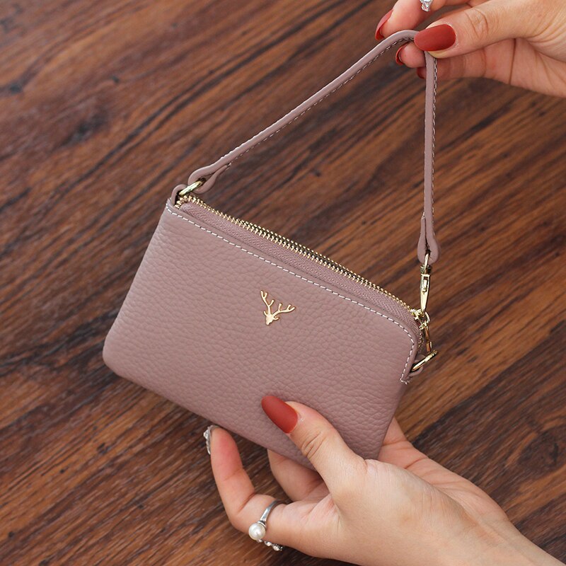 Genuine Leather Women Wallets and Coin Purses Fashion Zipper Credit Card Holder Wallet Short Ladies Designer Change Purse