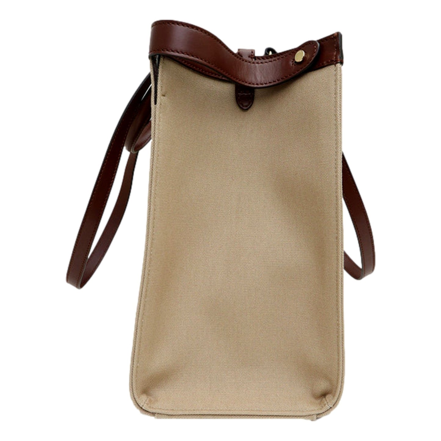 Fendi FF Peekaboo X-Lite Brown Beige Canvas and Leather Tote