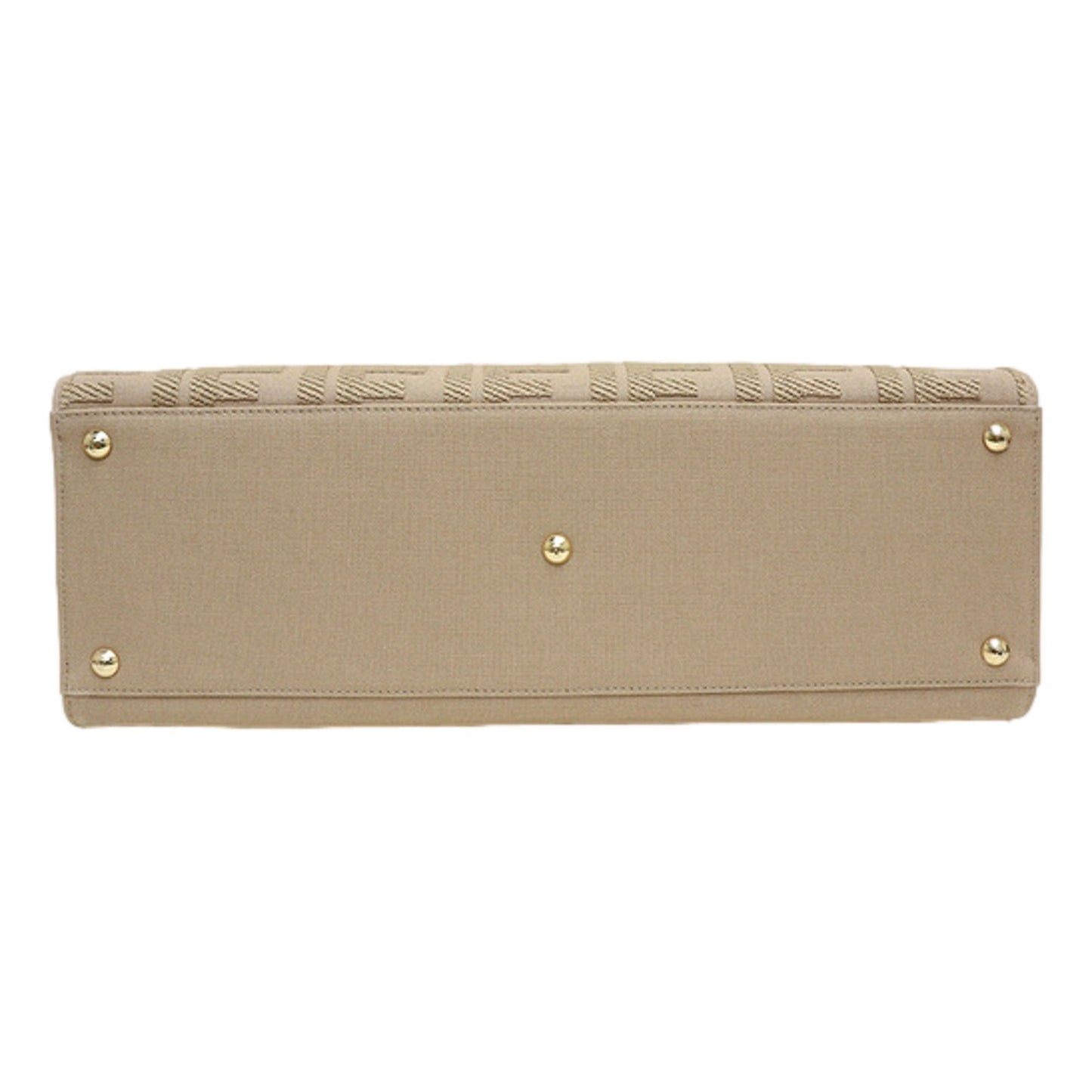 Fendi FF Peekaboo X-Lite Brown Beige Canvas and Leather Tote