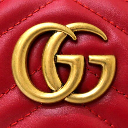 Gucci GG Marmont Matelassé Red Leather Crossbody Mini Bag