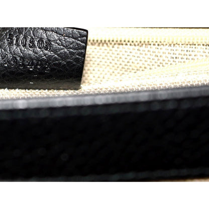 Gucci Marmont Black Leather Interlocking GG Gold Chain Strap Crossbody Handbag