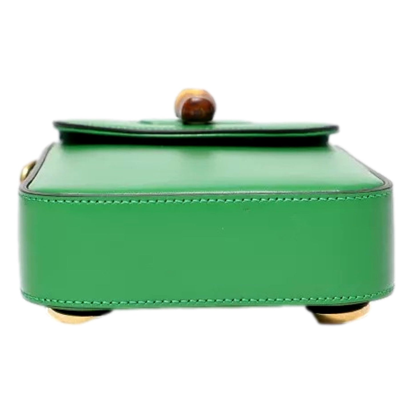 Gucci Bamboo Mini Handbag Top Handle Bag in Green Leather
