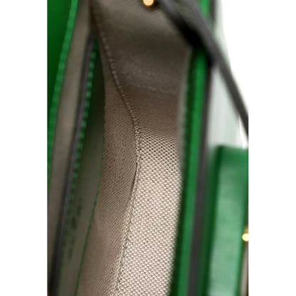 Gucci Bamboo Mini Handbag Top Handle Bag in Green Leather