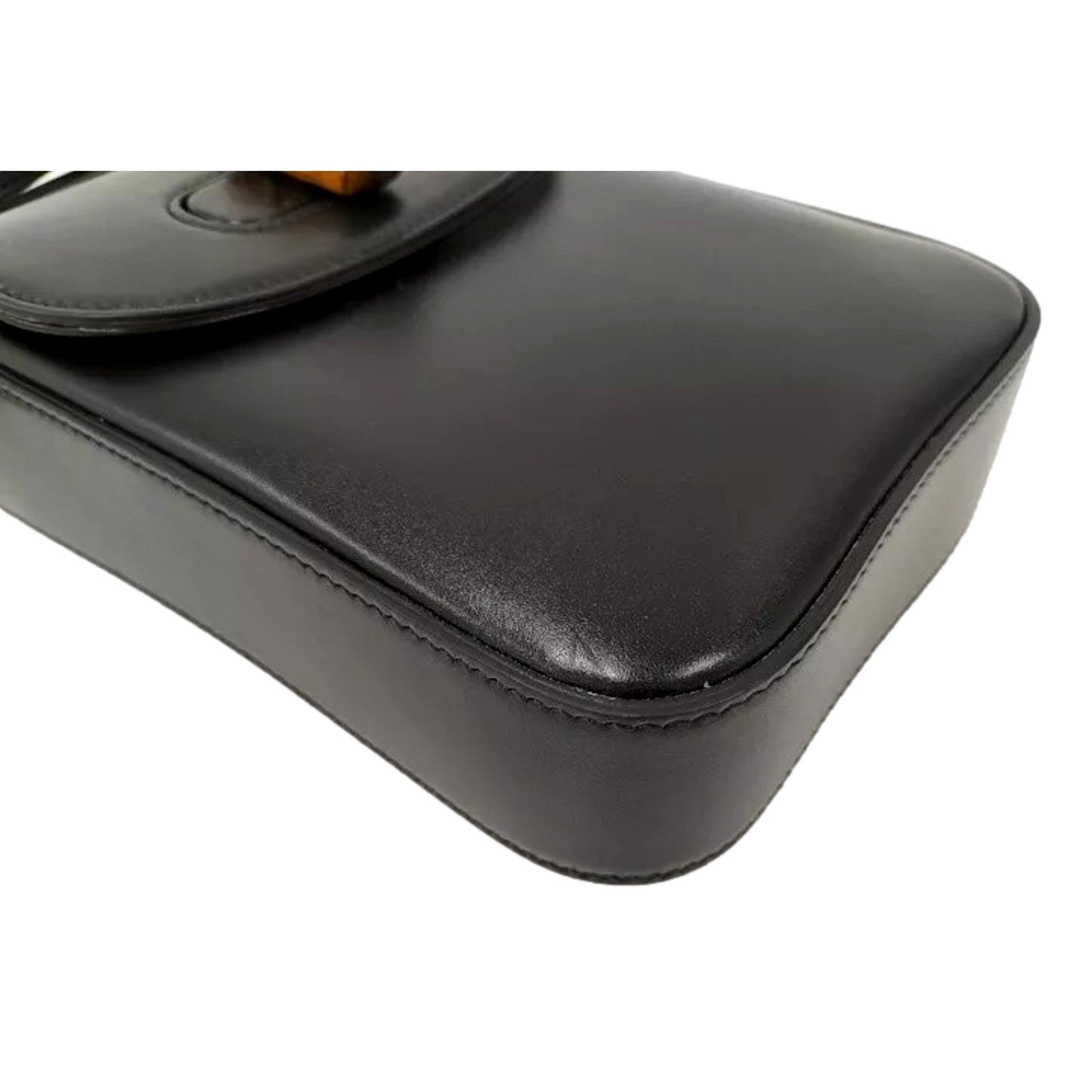 Gucci Bamboo Mini Handbag Top Handle Bag in Black Leather
