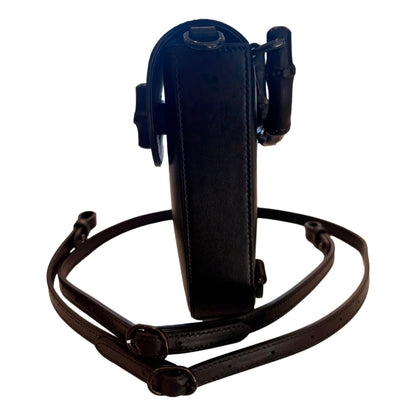 Gucci Bamboo 1947 Mini Handbag Top Handle Bag in Black Leather