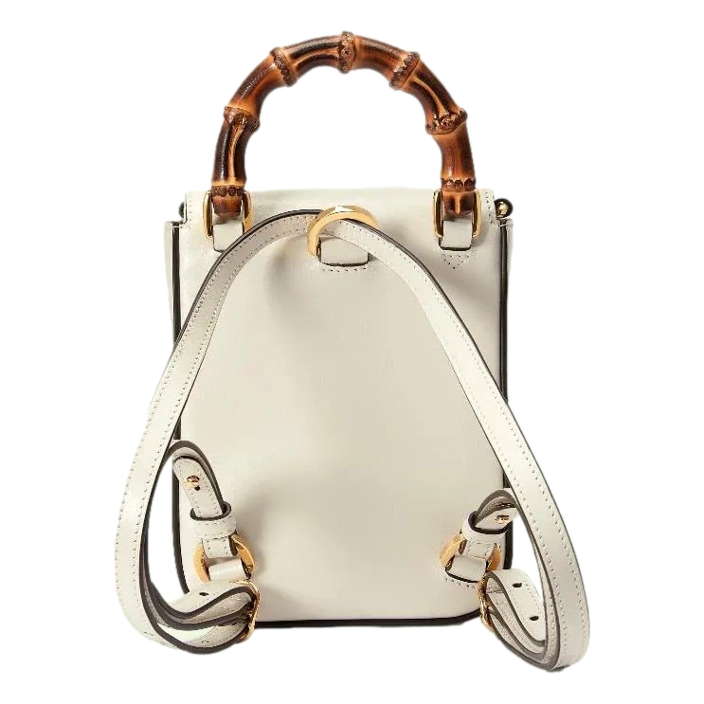 Gucci Bamboo Mini Handbag Top Handle Bag in Cream Leather
