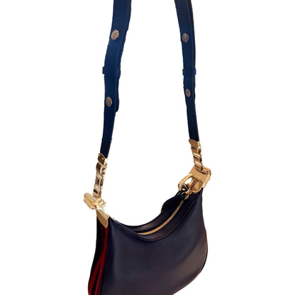 Gucci Attaché Small Shoulder Bag Navy Leather