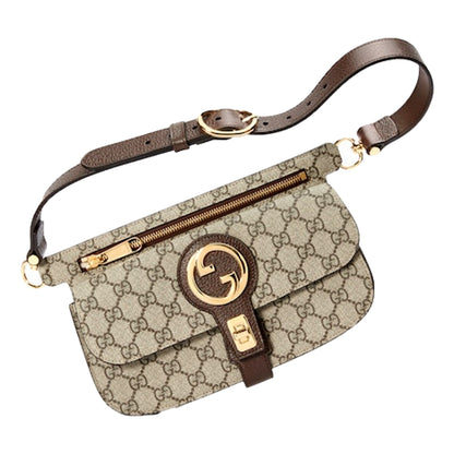Gucci GG Supreme Blondie Canvas Belt Bag Brown Beige Size 110