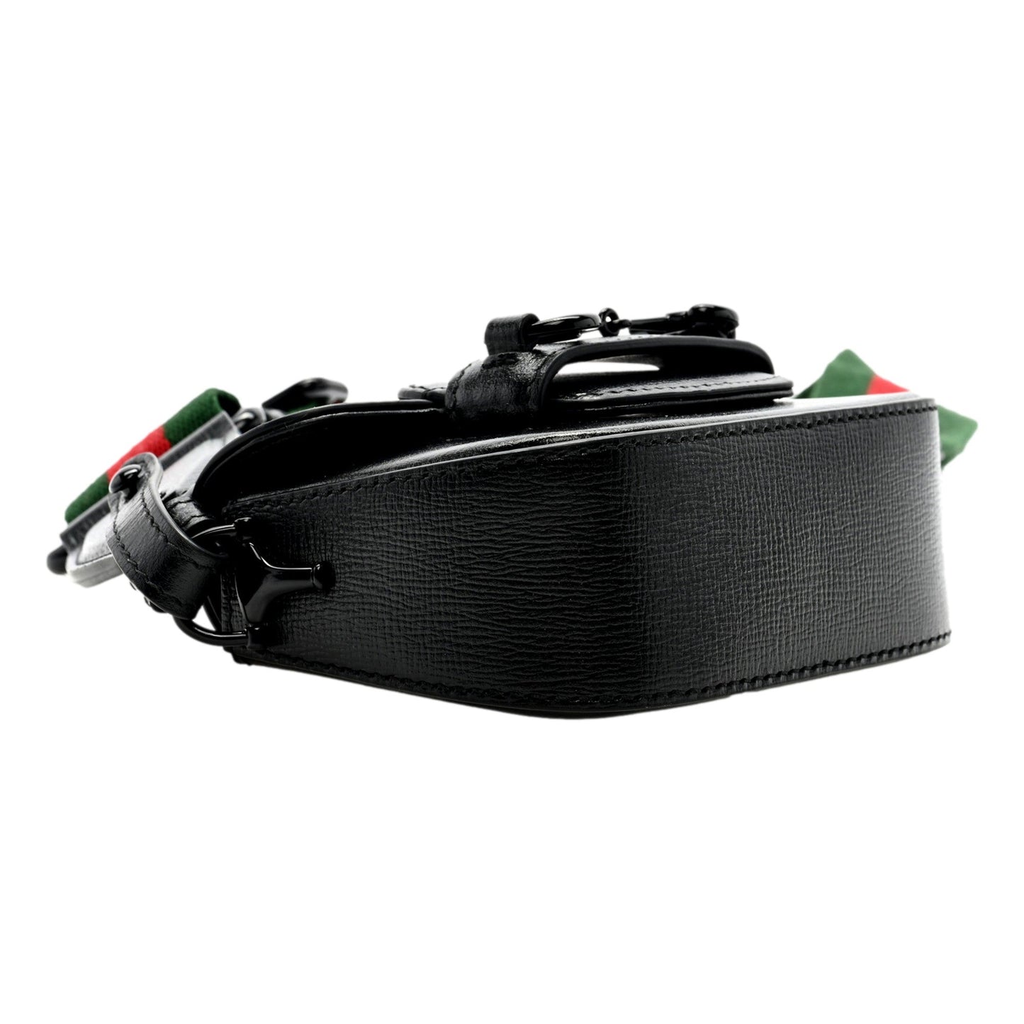 Gucci Azalea Calfskin Web Monochrome Horsebit 1955 Mini Handbag Black