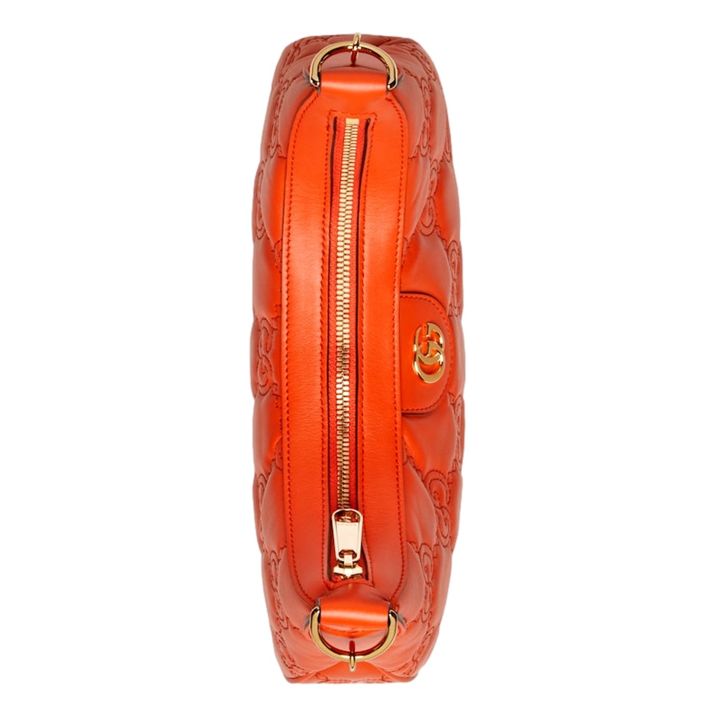 Gucci GG Quilted Matelassé Leather Small Shoulder Handbag In Orange