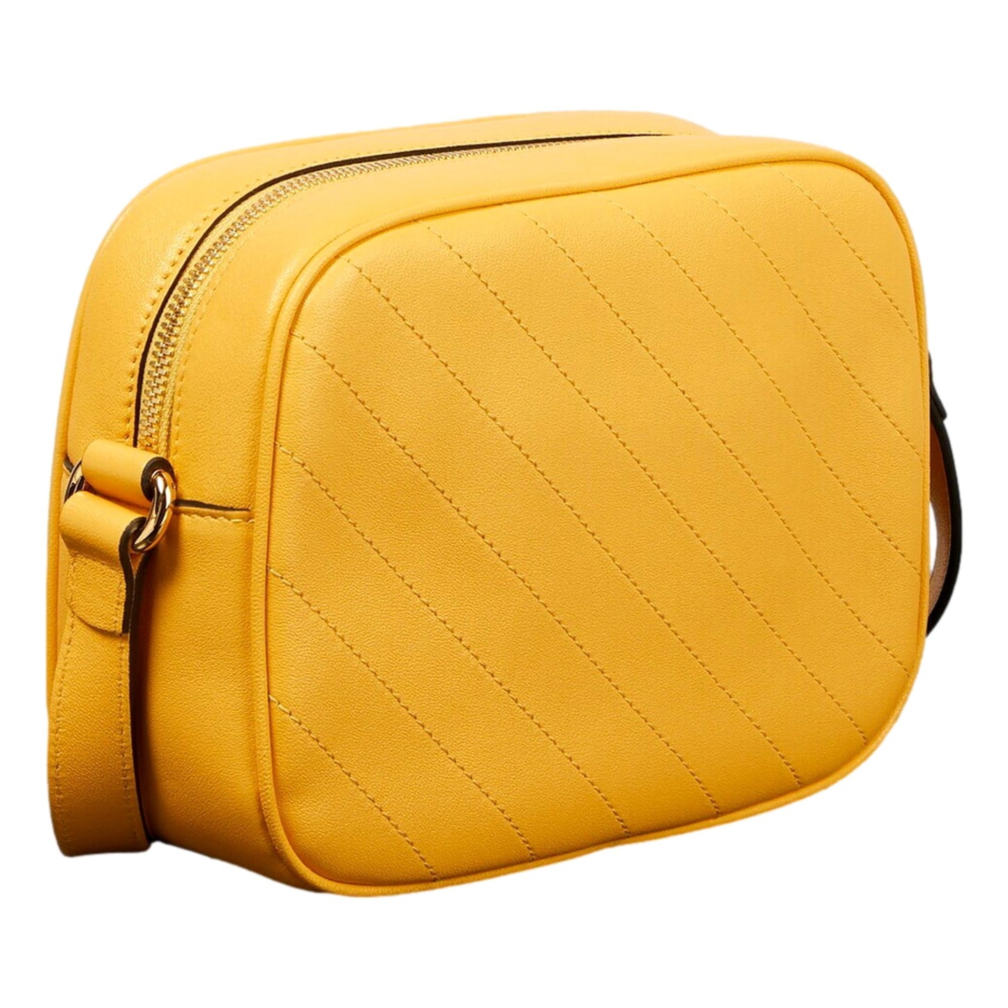 Gucci Blondie GG Patch Diagonal Stitching Yellow Leather Crossbody Handbag