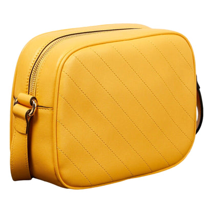 Gucci Blondie GG Patch Diagonal Stitching Yellow Leather Crossbody Handbag