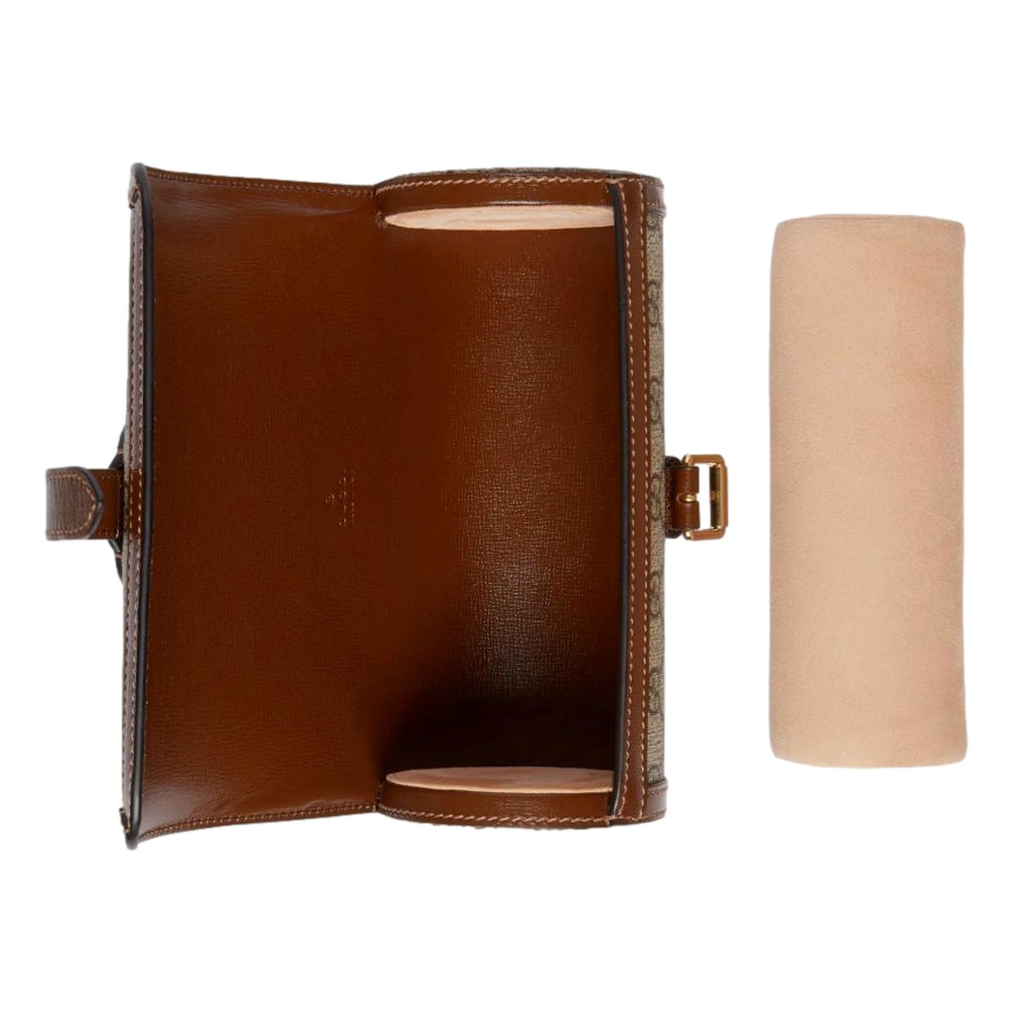 Gucci GG Supreme Canvas Leather Beige Brown Watch Case