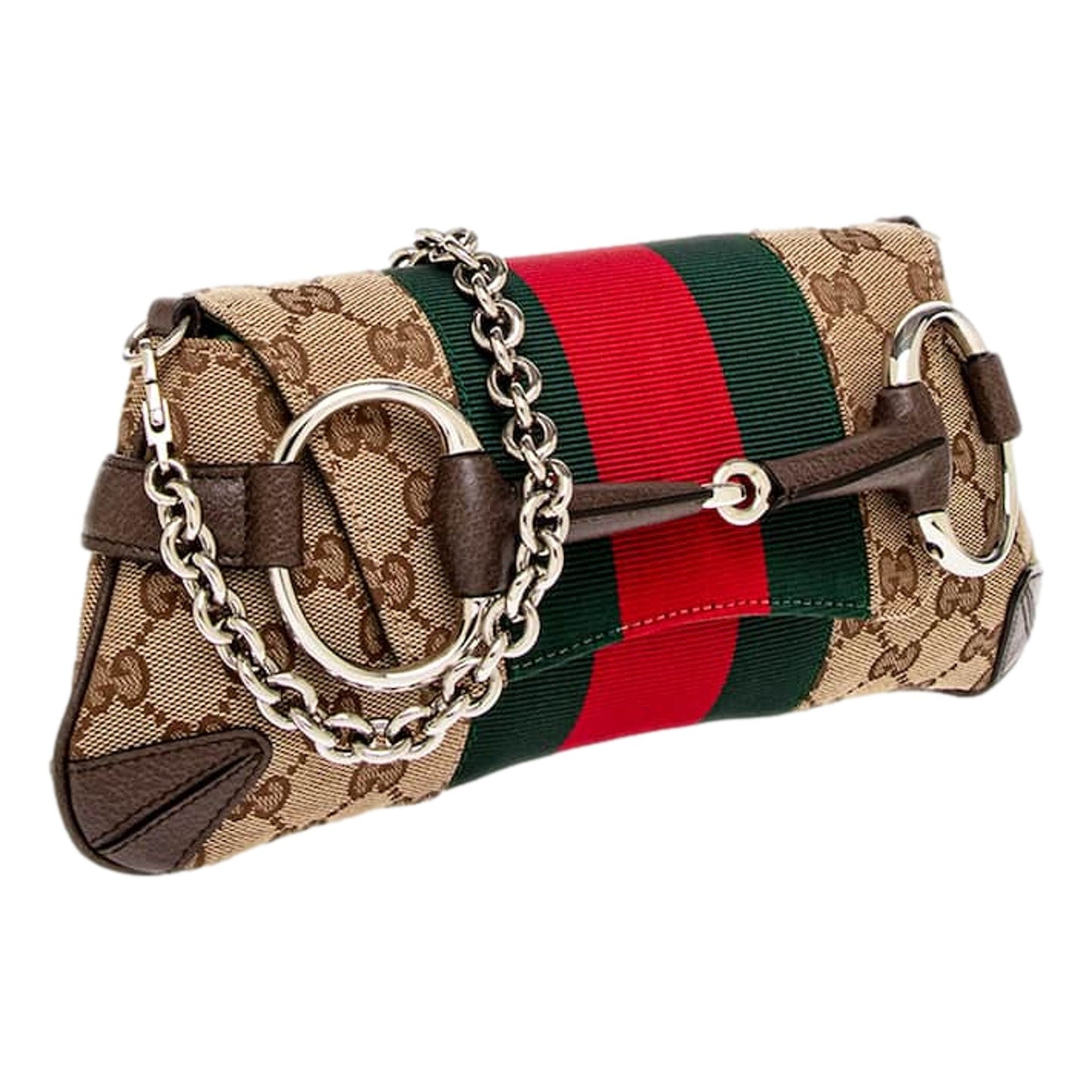 Gucci Horsebit Supreme Canvas Web Stripe Small Chain Shoulder Bag