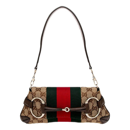 Gucci Horsebit Supreme Canvas Web Stripe Small Chain Shoulder Bag