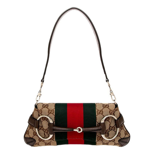 Gucci Horsebit Supreme Canvas Web Stripe Small Chain Shoulder Bag