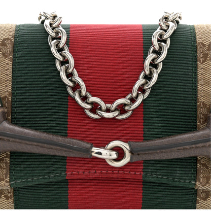 Gucci Horsebit Supreme Canvas Web Stripe Small Chain Shoulder Bag